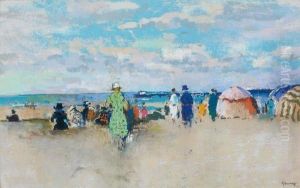 La Plage De Trouville by Paul-Elie Gernez