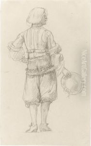 Three Studies For The Reception Of The Duc De Conde At Versailles by Jean-Leon Gerome