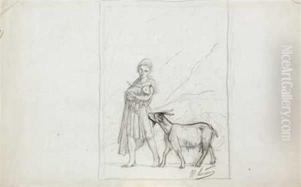 Deux Etudes : Femme A L'enfant Et Bergers - view 1