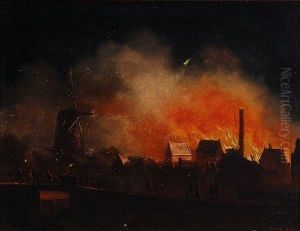 Conflagration In Leiden by Hendrik Gerrit ten Cate