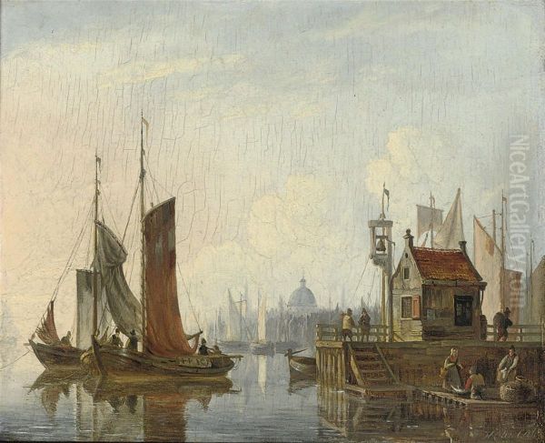 Shipping Near Amsterdam, With A Ferry On The Right - view 1