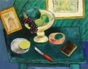 Still Life With Fruit And Book by Mark Gertler