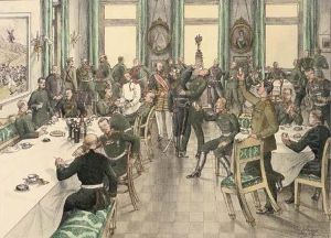 The Traditional Breakfast Held To Commemorate The Battle Of Telish by Boris Vladimirovich Gerua