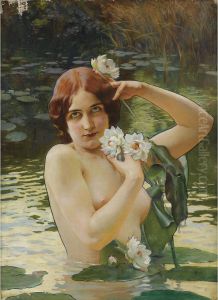Jeune Fille Aux Nenuphars by Paul Jean Gervais