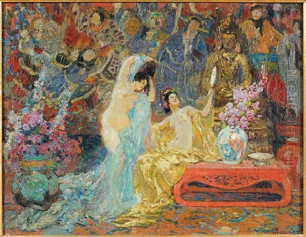 Jeunes Femmes A Leur Toilette Dans Un Interieurextreme-oriental - view 1
