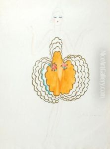 A Pencil And Watercolour Costume Design For Mistinguett by Charles, Carl Gesmar