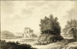 Landscape With Church by Salomon Gessner