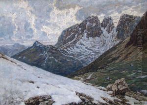 Schneebedeckte Hochgebirgslandschaft by Oswald Gette