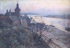Herbstabend An Der Weichsel by Oswald Gette