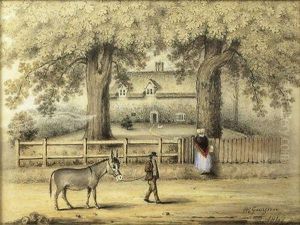 Woman At A Cottage Gate
