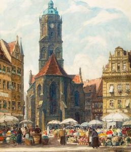 Blumenmarkt Vor Der Frauenkirche In Meisen