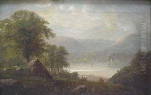 Landscape With Lake And Sailboats