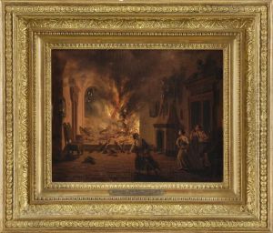 Der Schlossbrand. by Johann Geyer