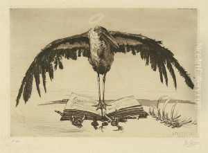 Marabu Am Strand by Ernst Moritz Geyger