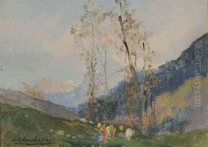 Ritorno Dal Pascolo by Cesare Gheduzzi