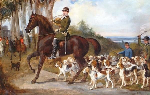 Whipping In, A Pair Of Hunting Scenes - view 1