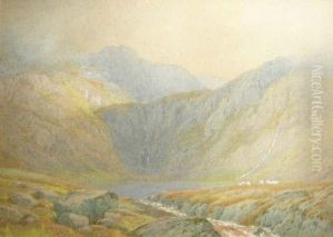 A Highland Loch, Sheep Grazing In Thedistance by Peter Ghent