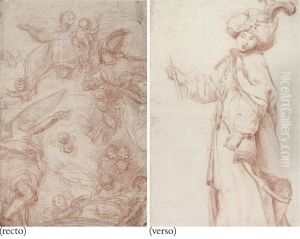 The Madonna And Child In Glory Accompanied By A Bishop Saint