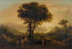 Travellers On A Country Path by Giuseppe Gherardi