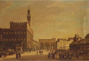 Piazza Della Signoria, Florence by Giuseppe Gherardi