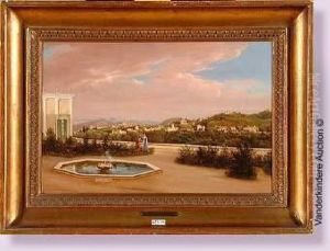 Terrasse Animee Dans Les Jardins De Boboli A Florence by Giuseppe Gherardi