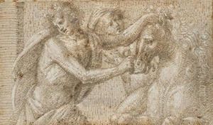 Un Jeune Homme Arretant Un Cheval by Pseudo Gherardi