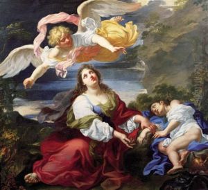 The Angel Appearing To Hagar And Ishmael In The Desert by Giuseppe Ghezzi