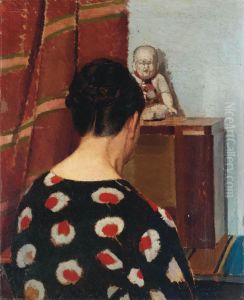 Donna Di Spalle In Un Interno by Oscar Ghiglia
