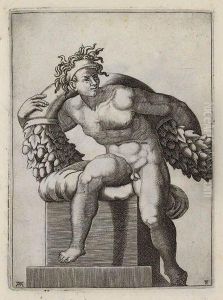 Studies After Figures From The Ceiling Of The Sistine Chapel by Adamo Chigi Ghisi