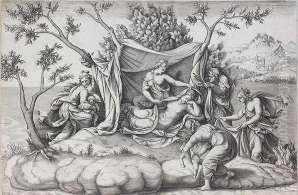 Latone Donnant Naissance A Apollon Et Diane Sur L'ile De Delos - P - view 1