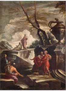 Paesaggio Con Rovine E Figure by Giovanni Ghisolfi