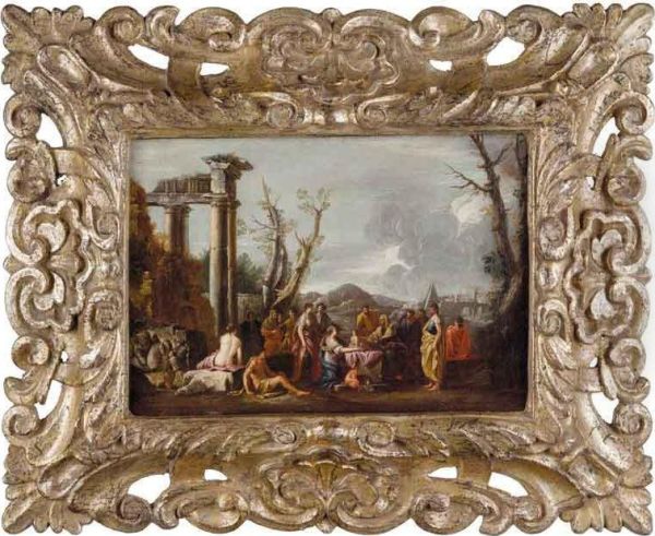 Paesaggio Con Rovine E Scena Classica - view 1