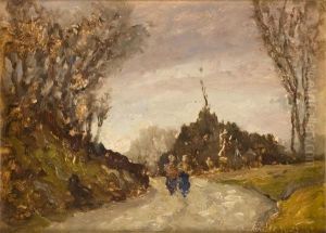 Paesaggio Con Carretto by Benedetto Ghivarello