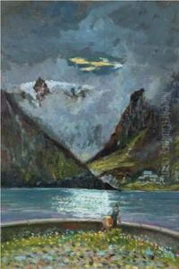 Ultimi Riflessi Sul Lago by Benedetto Ghivarello