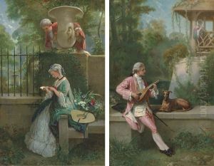 The Courtship by Felix Henri Giacomotti
