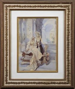 Portrait Of Two Fashionable Ladies In A Renaissance Interior Portrait Of Two Fashionable Ladies In A Renaissance Interior