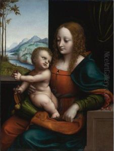 The Virgin And Child By A Window: "madonna Of The Cherries" by Giampietrino