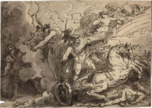 Achilles Hastening To Avenge The Death Of Patroclus by Felice Gianni