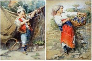 Child Weighing Vegetables On A Scale by Gianni