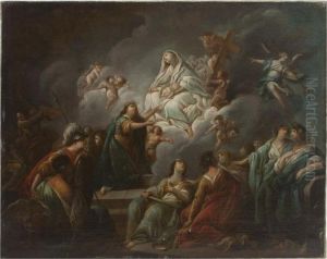 Madonna And Child Appearing At Court by Corrado Giaquinto