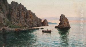 Fishing Boat At Dawn by Giuseppe Giardiello