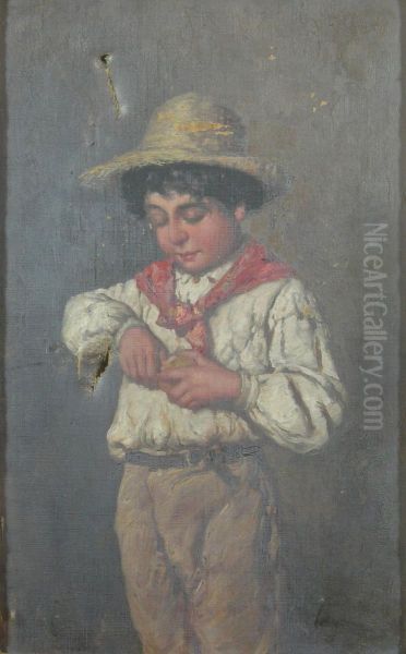 Boy In A Straw Hat - view 1