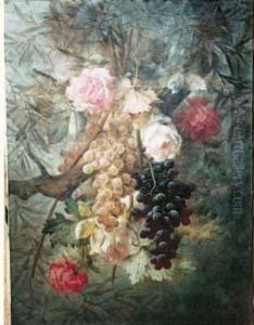 Nature Morte Aux Roses De Vigne Et Raisins Nature Morte Aux Roses De Vigne Et Raisins