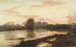 On The Avon At Burwood, Near Christchurch by John Gibb