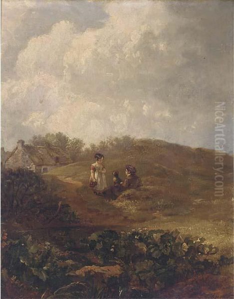 Children And A Dog In A Landscape - view 1