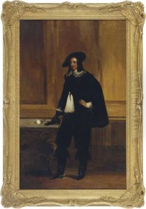 Portrait Of A Gentleman Holding A Sword by Robert Gibb