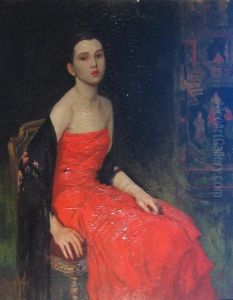 Portrait Of Sally Gibbs (mcclure) In Red Dress Portrait Of Sally Gibbs (mcclure) In Red Dress