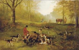 Cub Hunting In Huln Park: Gone To Earth - Topping The Drain by George Gibbs
