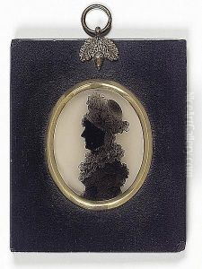 A Silhouette Of A Lady, Profile To The Left, Wearing Pelisse Robe, Mancheron Sleeve And Beret, Her Hair In The by Hinton Gibbs