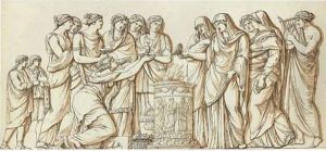 Scene De Rituel Antique
Plume Et Encre Noire, Lavis Brun by Esprit Antoine Gibelin